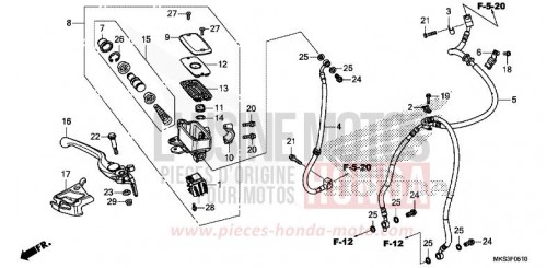 HAUPTBREMSZYLINDER, VORNE ZYLINDER CRF1100D4L de 2020